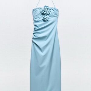Zara Strapless Light Blue Dress